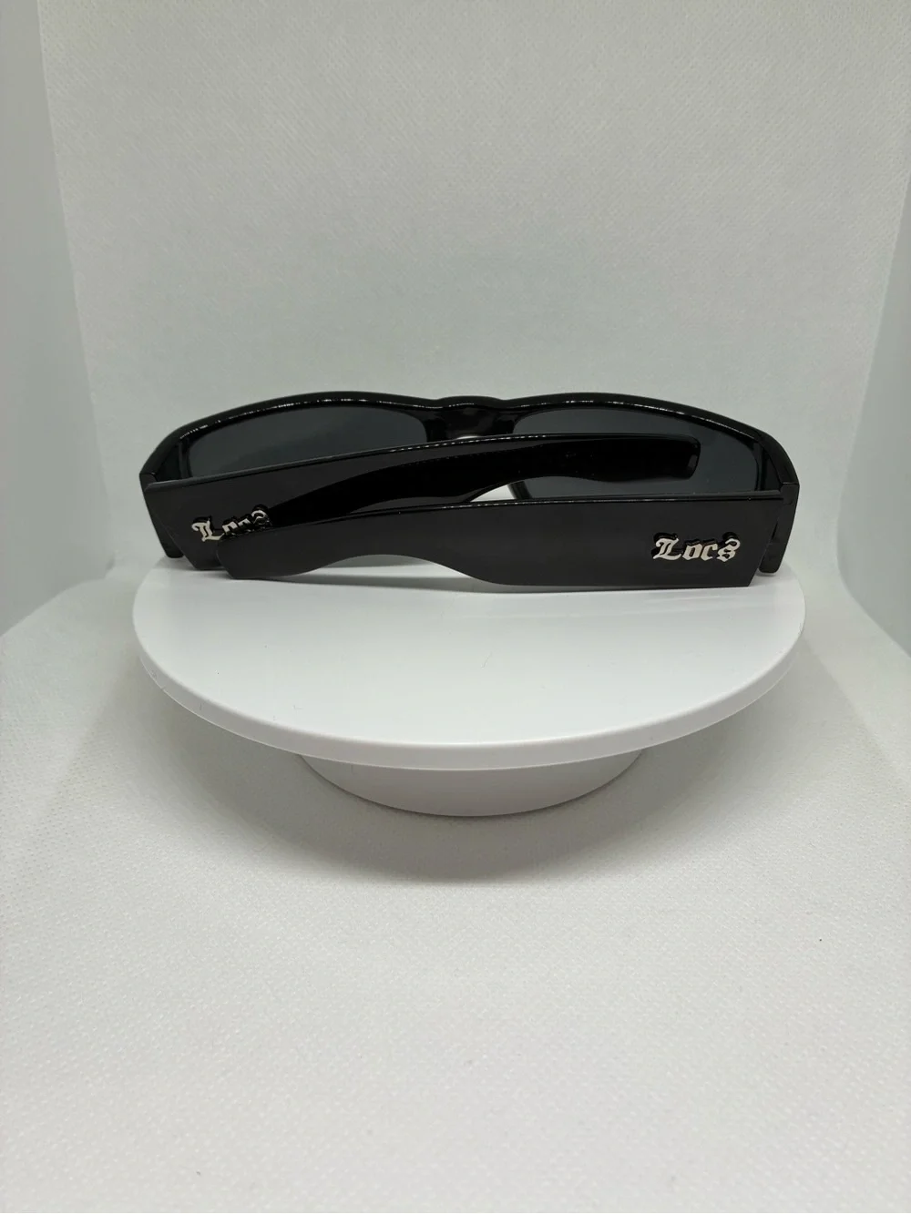 Locs Black Rectangle Sunglasses with Blue Bandana Temple Accent